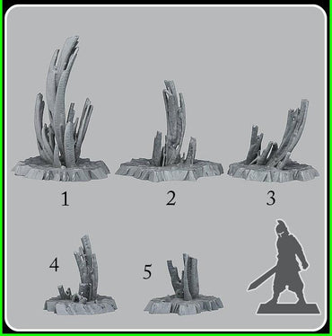 3D Printed Fantastic Plants and Rocks Martian Stalagmites 28mm - 32mm D&D Wargaming (Online Only)