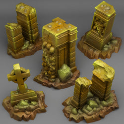 3D Printed Fantastic Plants and Rocks MAUSOLEUM RUINS 28mm - 32mm D&D Wargaming (Online Only)
