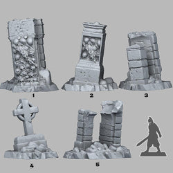 3D Printed Fantastic Plants and Rocks MAUSOLEUM RUINS 28mm - 32mm D&D Wargaming (Online Only)