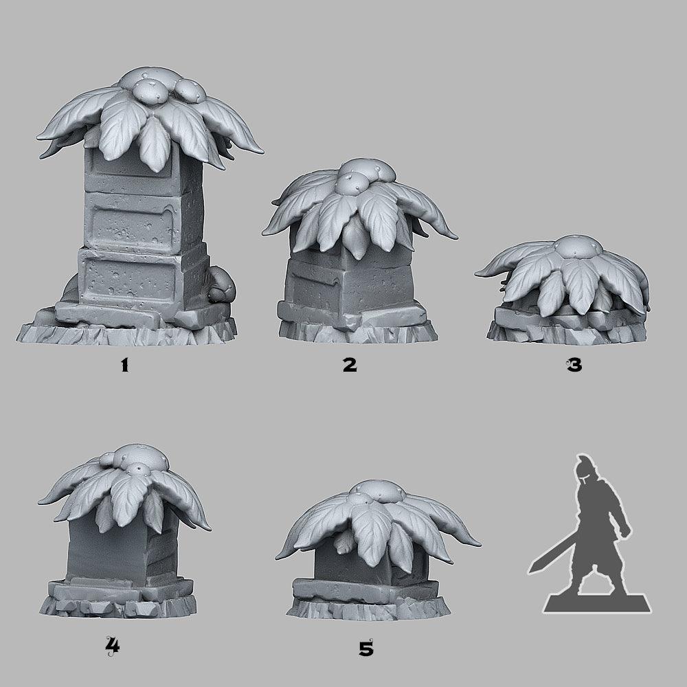 3D Printed Fantastic Plants and Rocks MAYA MUSHROOM FLOWERS 28mm - 32mm D&D Wargaming (Online Only)