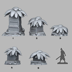 3D Printed Fantastic Plants and Rocks MAYA MUSHROOM FLOWERS 28mm - 32mm D&D Wargaming (Online Only)