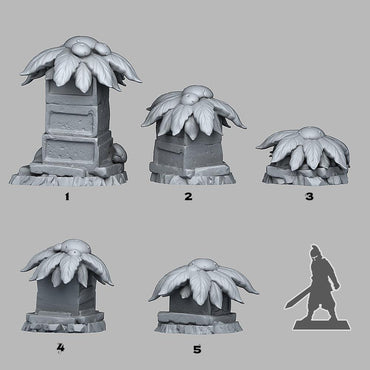 3D Printed Fantastic Plants and Rocks MAYA MUSHROOM FLOWERS 28mm - 32mm D&D Wargaming (Online Only)