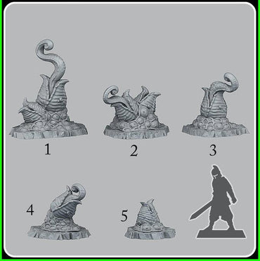 3D Printed Fantastic Plants and Rocks Mutant Plants 28mm - 32mm D&D Wargaming (Online Only)