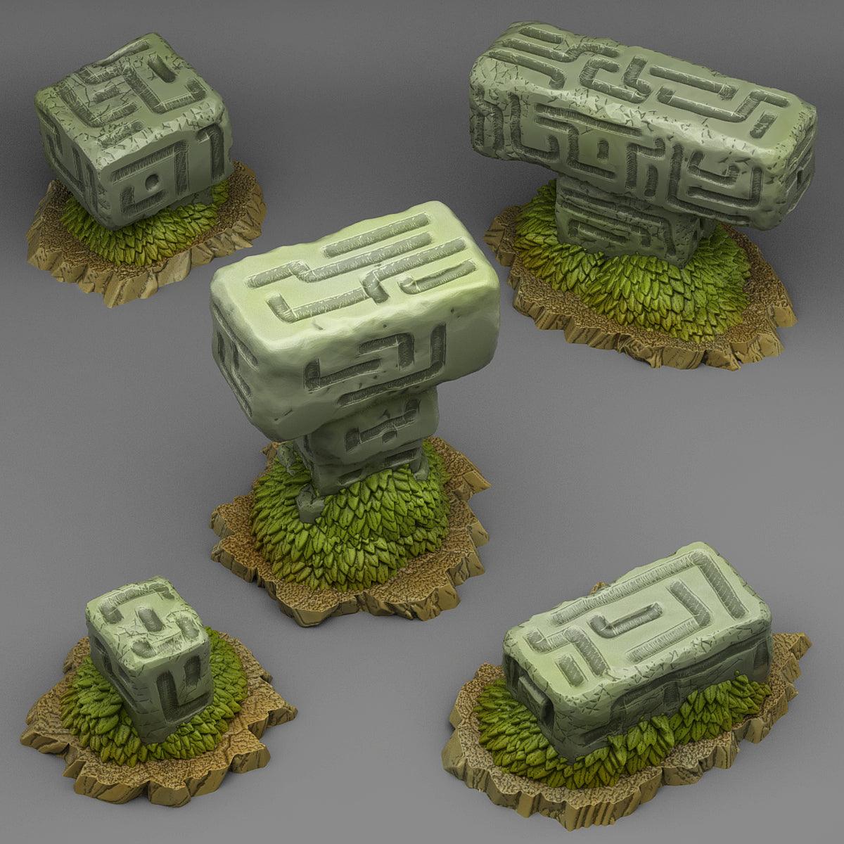 3D Printed Fantastic Plants and Rocks MYSTERIOUS ALIEN STONES 28mm - 32mm D&D Wargaming (Online Only)