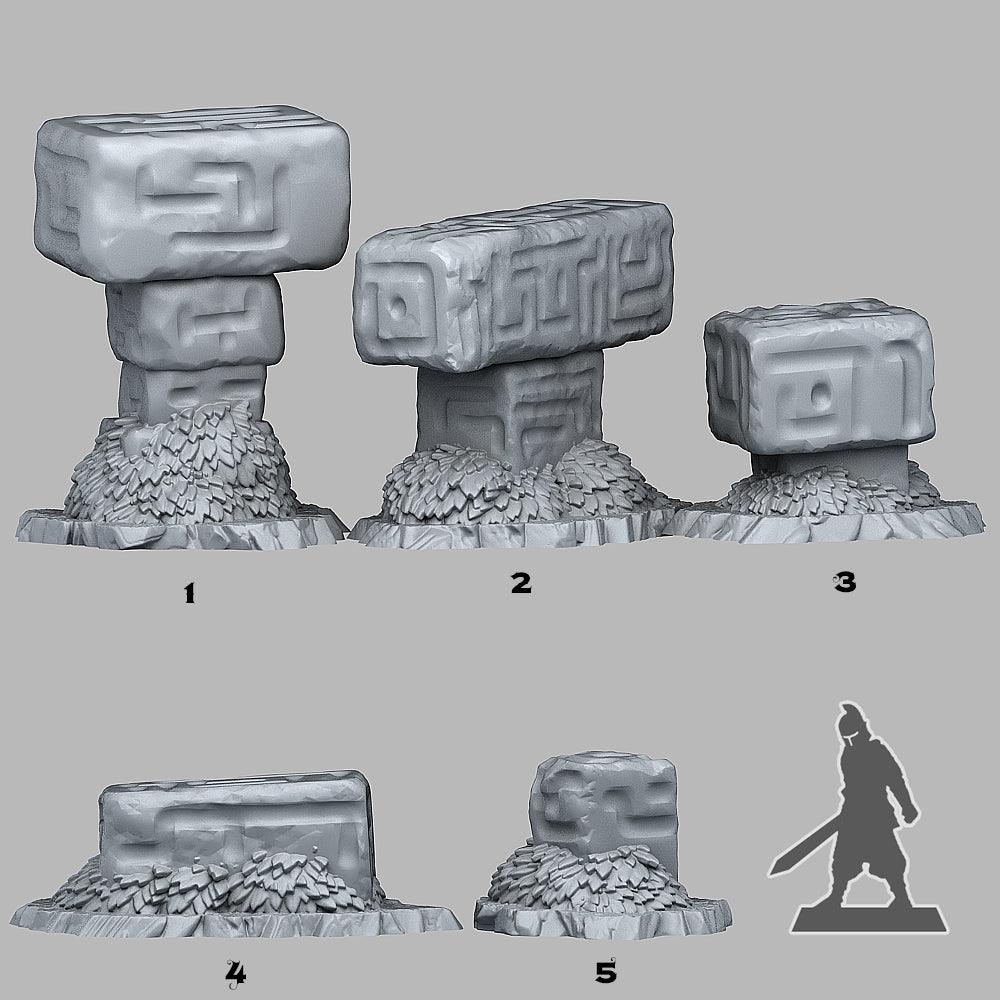 3D Printed Fantastic Plants and Rocks MYSTERIOUS ALIEN STONES 28mm - 32mm D&D Wargaming (Online Only)
