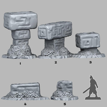 3D Printed Fantastic Plants and Rocks MYSTERIOUS ALIEN STONES 28mm - 32mm D&D Wargaming (Online Only)