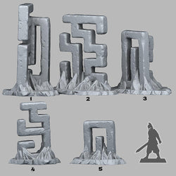 3D Printed Fantastic Plants and Rocks Mysterious Asian Stones 28mm - 32mm D&D Wargaming (Online Only)