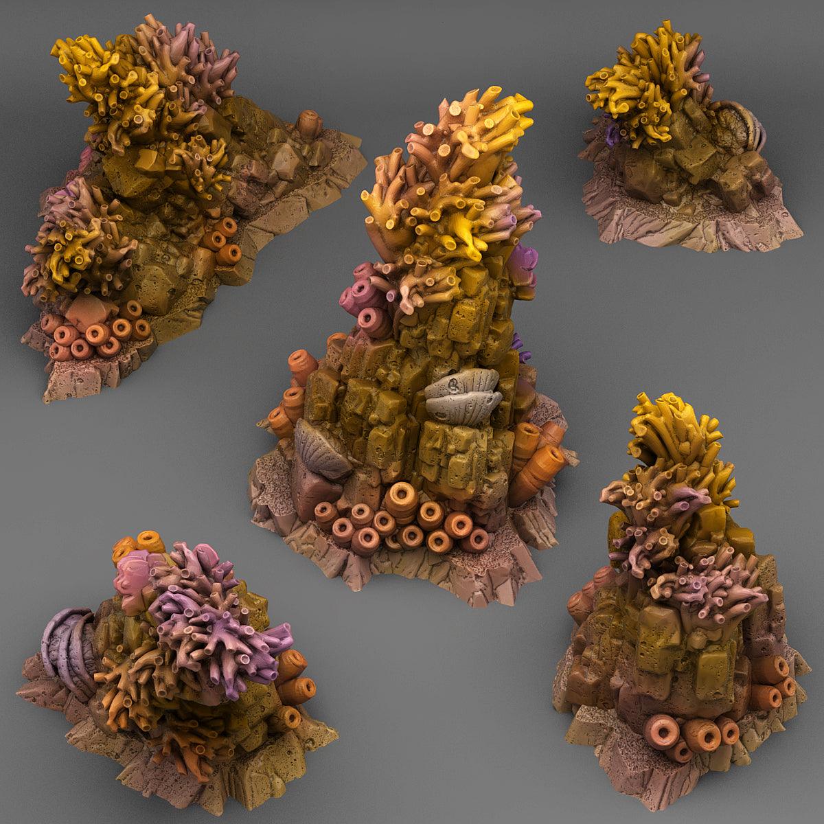 3D Printed Fantastic Plants and Rocks Mystical Coral Rocks 28mm - 32mm D&D Wargaming (Online Only)