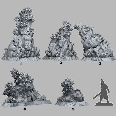 3D Printed Fantastic Plants and Rocks Mystical Coral Rocks 28mm - 32mm D&D Wargaming (Online Only)