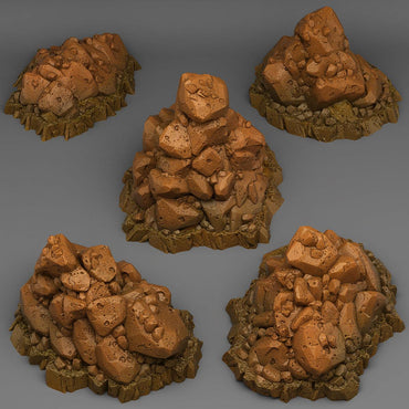 3D Printed Fantastic Plants and Rocks Natural Pile Of Rocks 28mm - 32mm D&D Wargaming (Online Only)