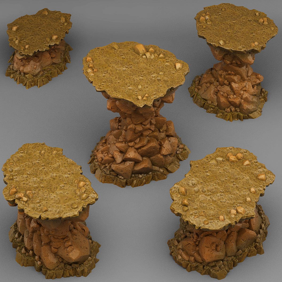3D Printed Fantastic Plants and Rocks Natural Platform Stones 28mm - 32mm D&D Wargaming (Online Only)