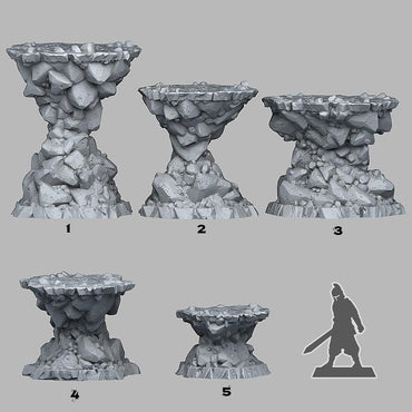 3D Printed Fantastic Plants and Rocks Natural Platform Stones 28mm - 32mm D&D Wargaming (Online Only)