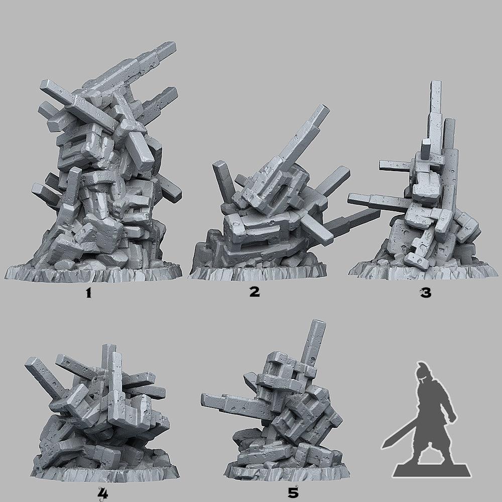 3D Printed Fantastic Plants and Rocks Natural Strap Stones 28mm - 32mm D&D Wargaming (Online Only)