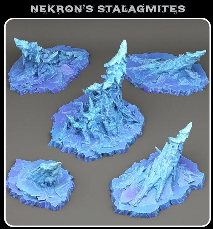 3D Printed Fantastic Plants and Rocks Nekron's Stalagmites 28mm - 32mm D&D Wargaming (Online Only)