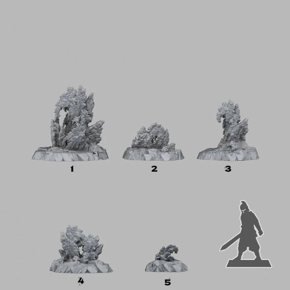 3D Printed Fantastic Plants and Rocks Neptunian Rocks 28mm - 32mm D&D Wargaming (Online Only)