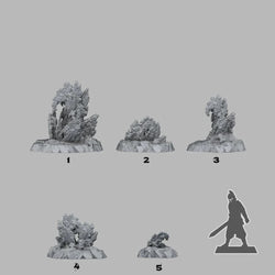 3D Printed Fantastic Plants and Rocks Neptunian Rocks 28mm - 32mm D&D Wargaming (Online Only)