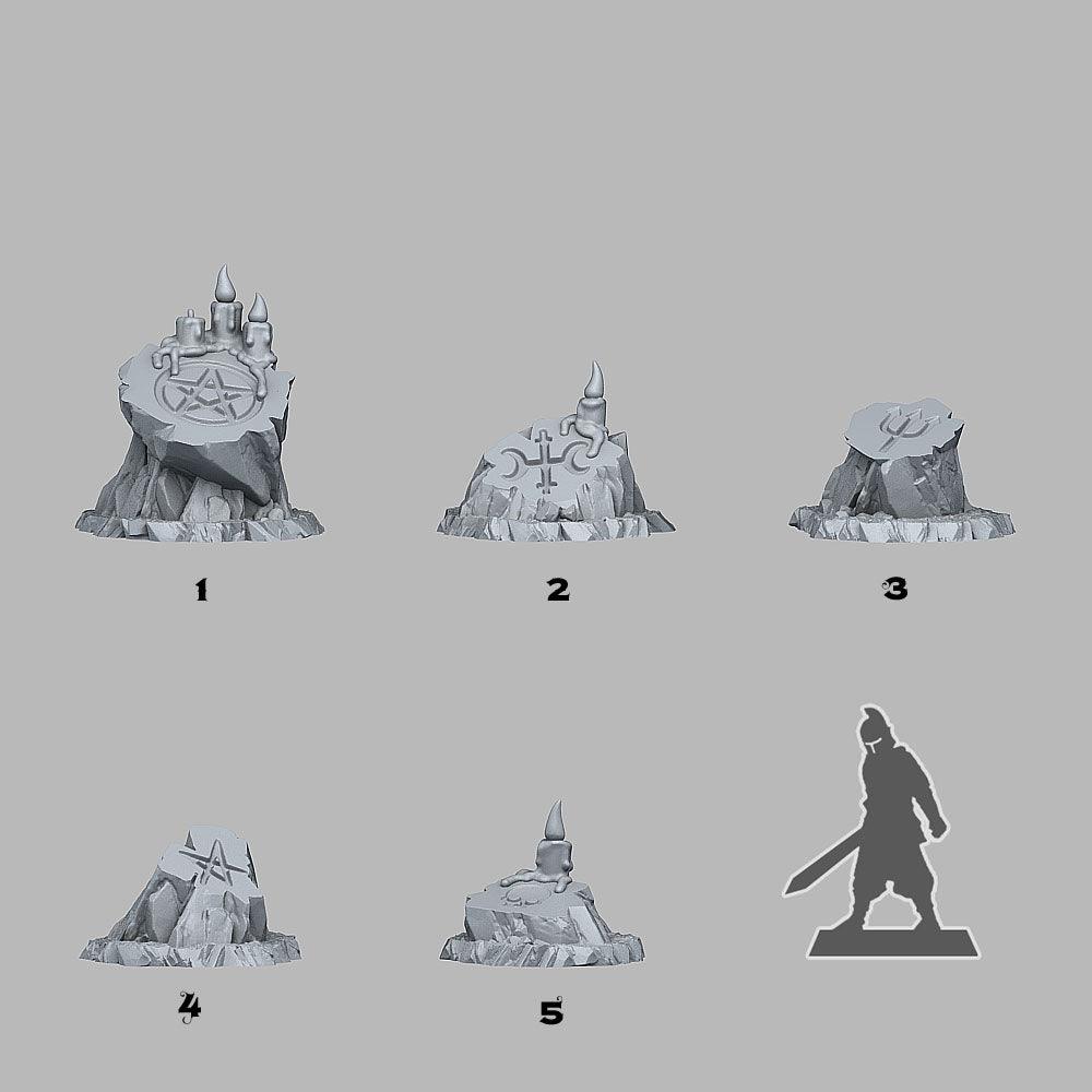 3D Printed Fantastic Plants and Rocks Occult Sacrifice Stones 28mm - 32mm D&D Wargaming (Online Only)