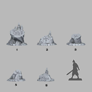 3D Printed Fantastic Plants and Rocks Occult Sacrifice Stones 28mm - 32mm D&D Wargaming (Online Only)