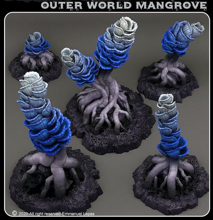 3D Printed Fantastic Plants and Rocks Outer World Mangrove 28mm - 32mm D&D Wargaming (Online Only)