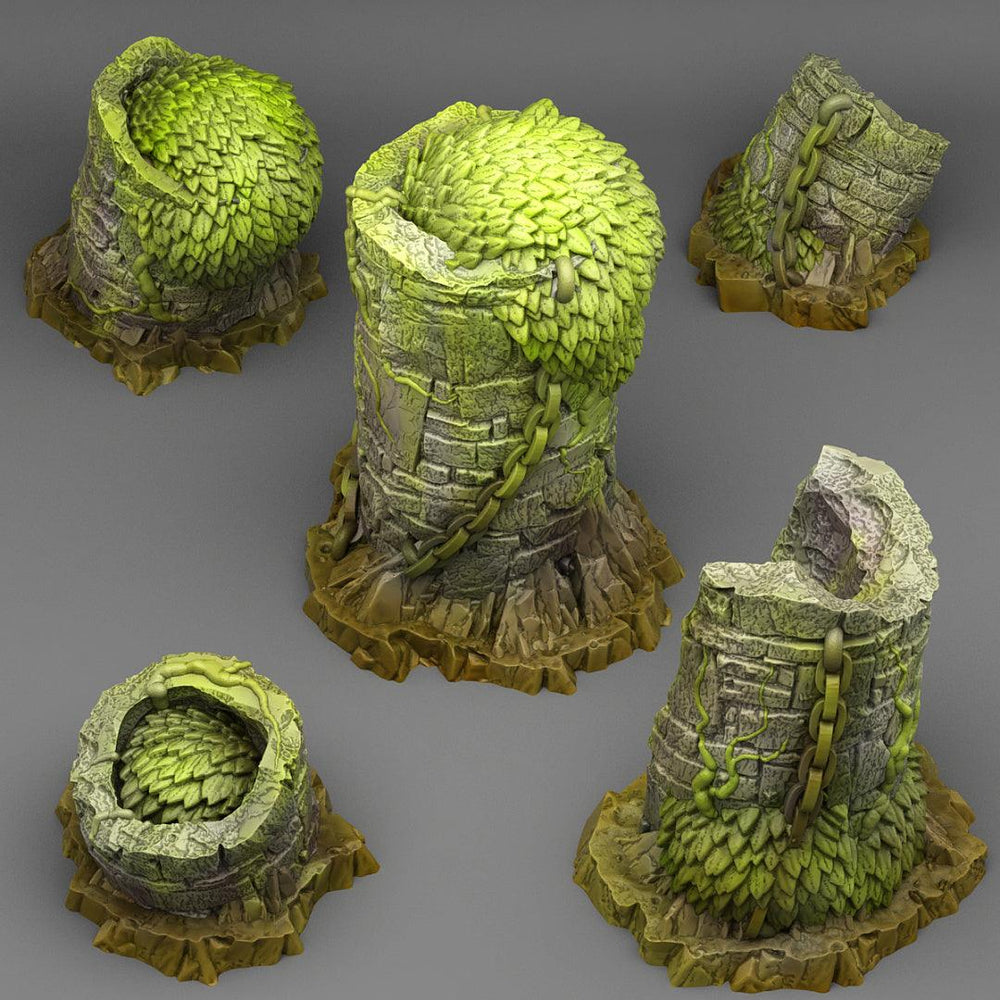 3D Printed Fantastic Plants and Rocks Overgrown Cisterns 28mm - 32mm D&D Wargaming (Online Only)