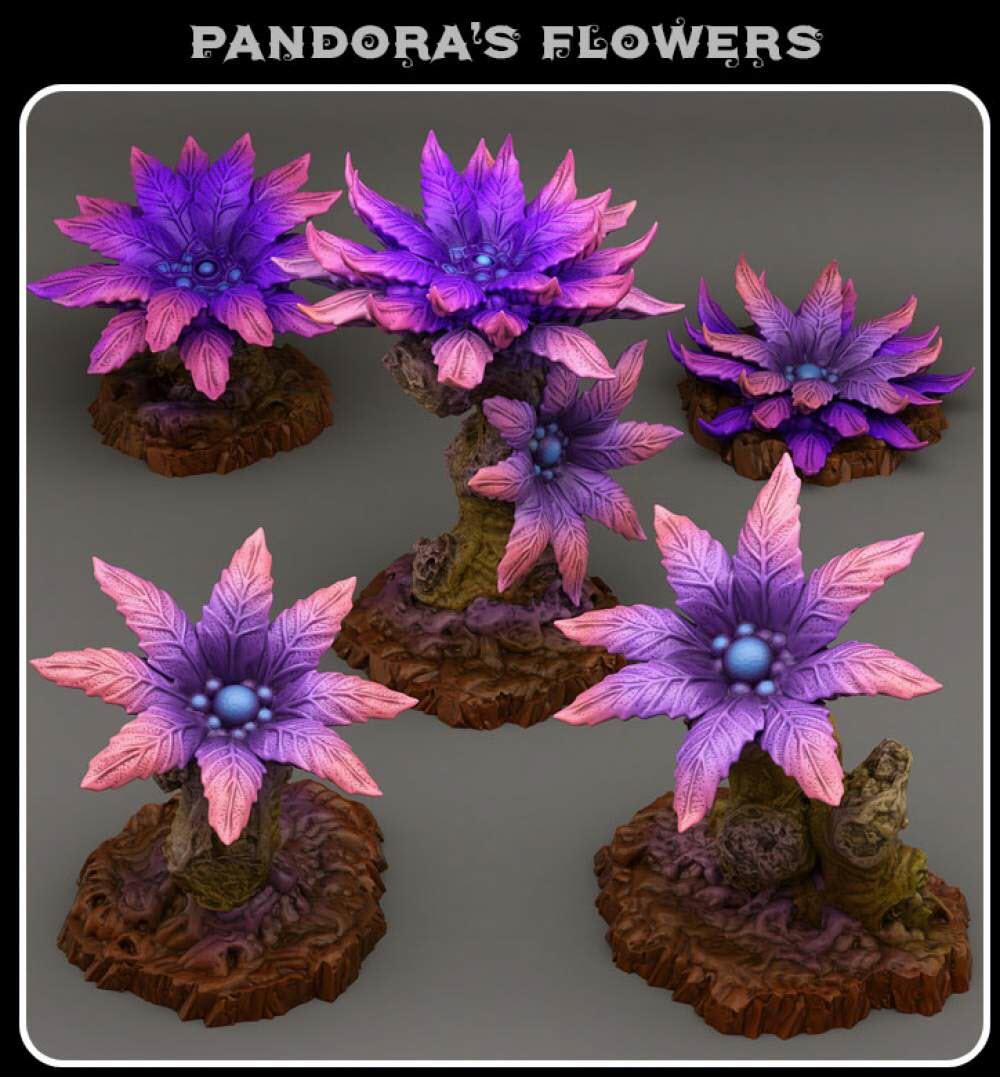 3D Printed Fantastic Plants and Rocks Pandora's Flowers 28mm - 32mm D&D Wargaming (Online Only)