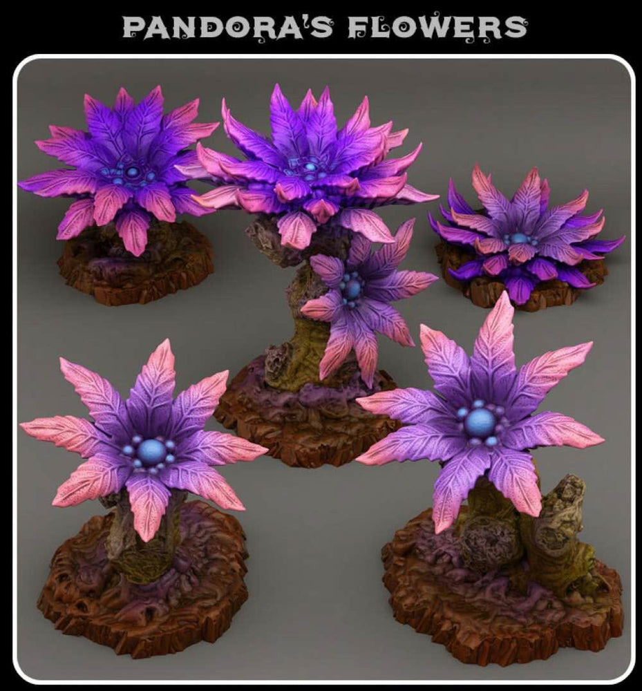 3D Printed Fantastic Plants and Rocks Pandora's Flowers 28mm - 32mm D&D Wargaming (Online Only)