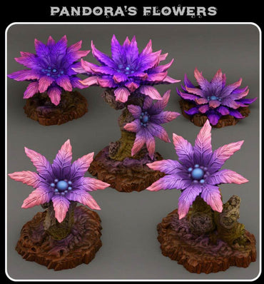 3D Printed Fantastic Plants and Rocks Pandora's Flowers 28mm - 32mm D&D Wargaming (Online Only)