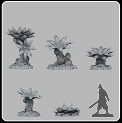 3D Printed Fantastic Plants and Rocks Pandora's Flowers 28mm - 32mm D&D Wargaming (Online Only)