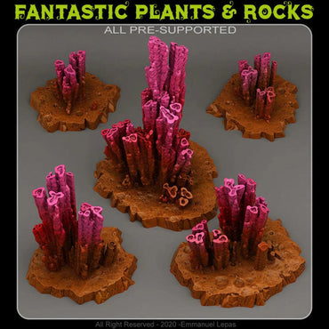 3D Printed Fantastic Plants and Rocks Parasites Stalagmites 28mm - 32mm D&D Wargaming (Online Only)