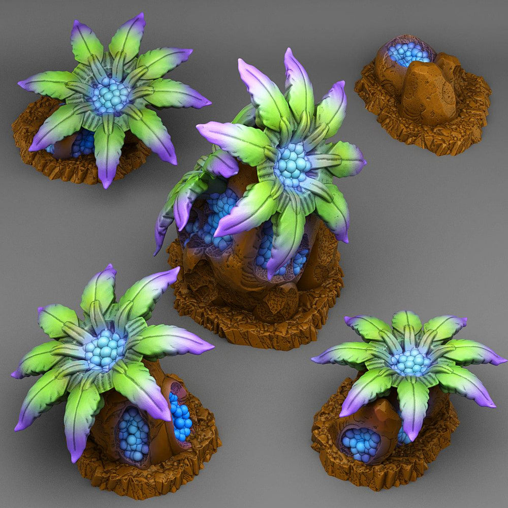 3D Printed Fantastic Plants and Rocks Phosphoresent Berry Flowers 28mm - 32mm D&D Wargaming (Online Only)