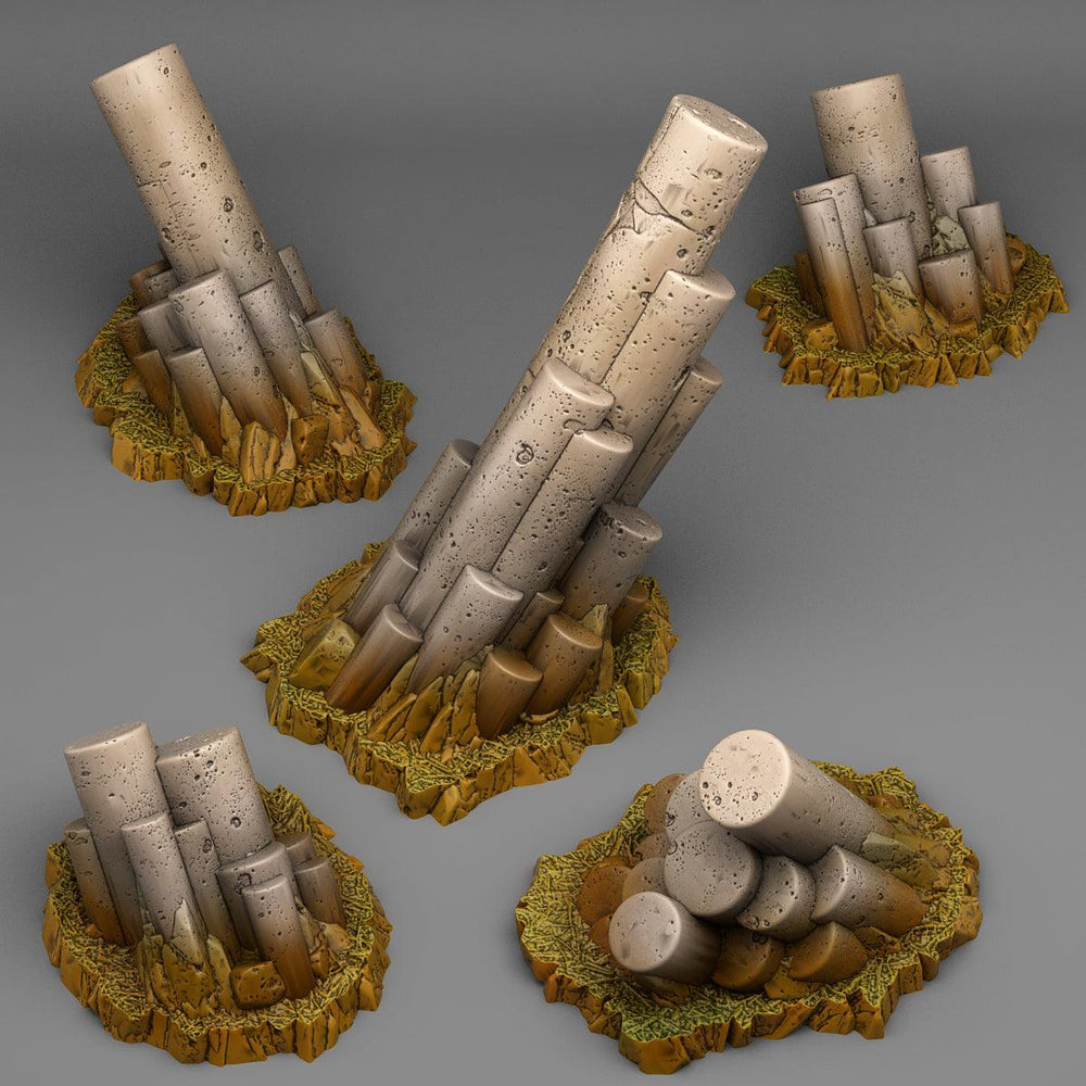 3D Printed Fantastic Plants and Rocks PILLAR BASALT 28mm - 32mm D&D Wargaming (Online Only)