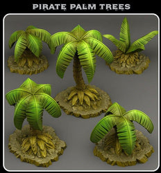 3D Printed Fantastic Plants and Rocks Pirates Palm Trees 28mm - 32mm D&D Wargaming (Online Only)