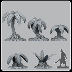 3D Printed Fantastic Plants and Rocks Pirates Palm Trees 28mm - 32mm D&D Wargaming (Online Only)