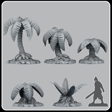 3D Printed Fantastic Plants and Rocks Pirates Palm Trees 28mm - 32mm D&D Wargaming (Online Only)