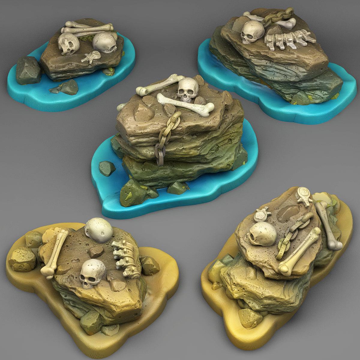 3D Printed Fantastic Plants and Rocks Pirates Stones 28mm - 32mm D&D Wargaming (Online Only)
