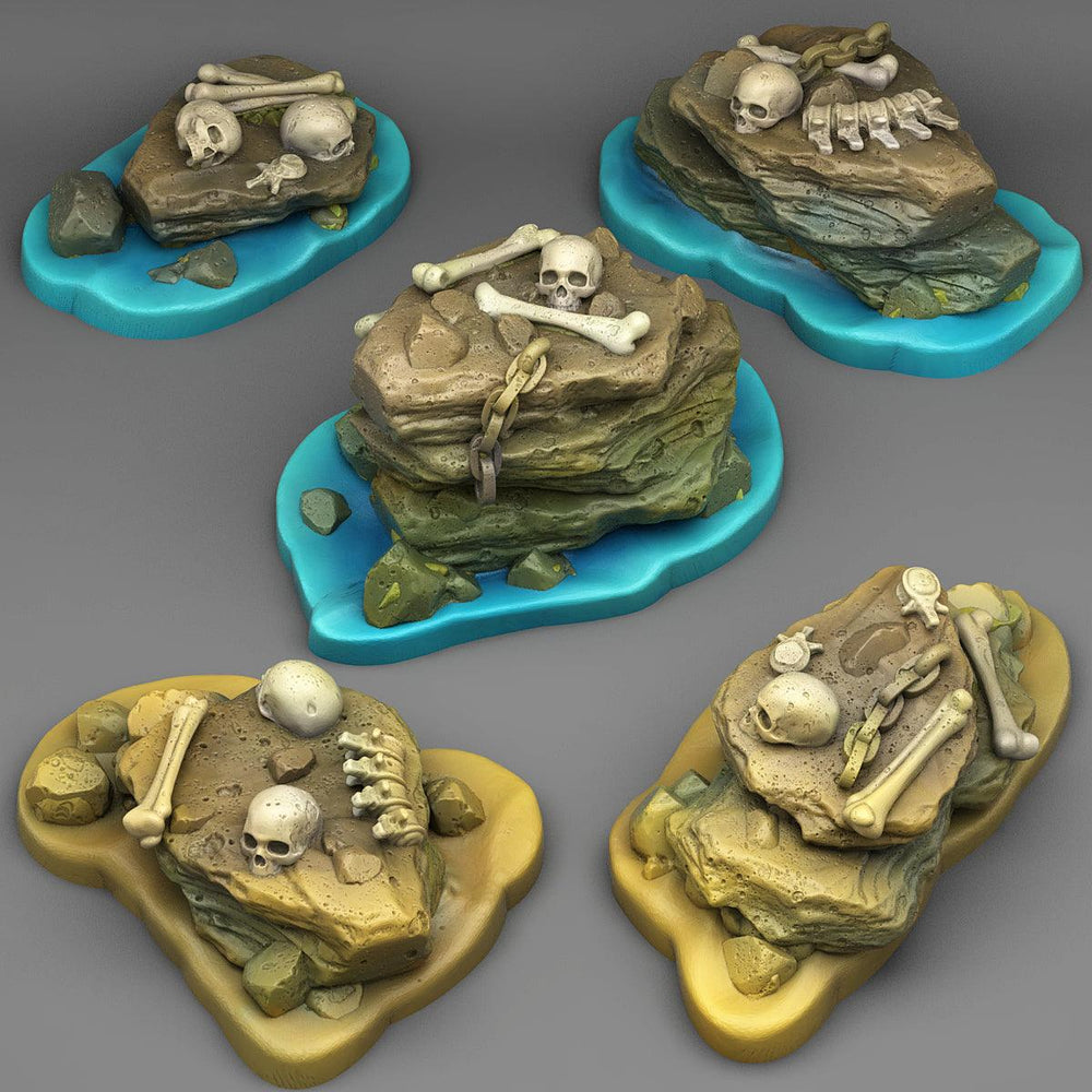 3D Printed Fantastic Plants and Rocks Pirates Stones 28mm - 32mm D&D Wargaming (Online Only)