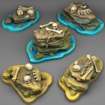 3D Printed Fantastic Plants and Rocks Pirates Stones 28mm - 32mm D&D Wargaming (Online Only)