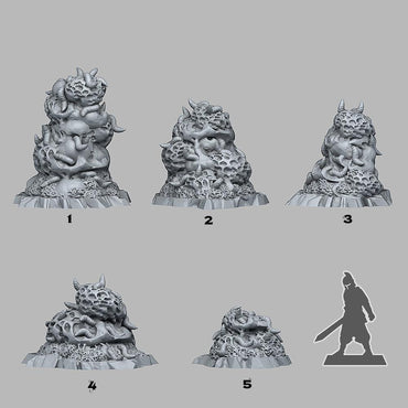 3D Printed Fantastic Plants and Rocks Plague Rocks 28mm - 32mm D&D Wargaming (Online Only)