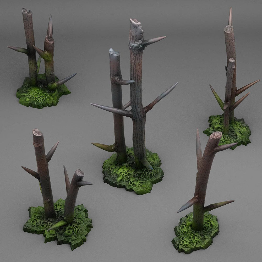3D Printed Fantastic Plants and Rocks Pointy Dangerous Trees 28mm - 32mm D&D Wargaming (Online Only)