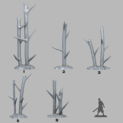 3D Printed Fantastic Plants and Rocks Pointy Dangerous Trees 28mm - 32mm D&D Wargaming (Online Only)