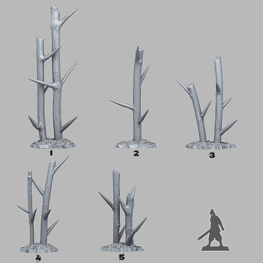 3D Printed Fantastic Plants and Rocks Pointy Dangerous Trees 28mm - 32mm D&D Wargaming (Online Only)