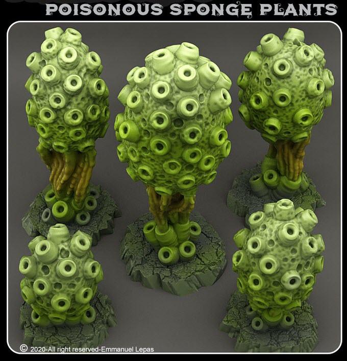 3D Printed Fantastic Plants and Rocks Poisonous Sponge Plants 28mm - 32mm D&D Wargaming (Online Only)