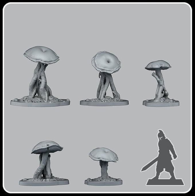 3D Printed Fantastic Plants and Rocks Poisonous Swamp Mushrooms 28mm - 32mm D&D Wargaming (Online Only)