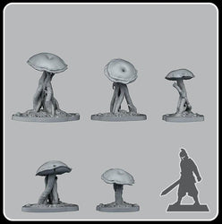 3D Printed Fantastic Plants and Rocks Poisonous Swamp Mushrooms 28mm - 32mm D&D Wargaming (Online Only)