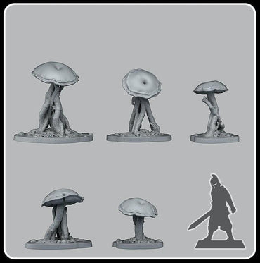 3D Printed Fantastic Plants and Rocks Poisonous Swamp Mushrooms 28mm - 32mm D&D Wargaming (Online Only)