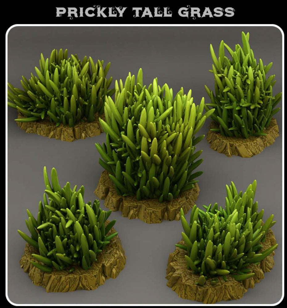3D Printed Fantastic Plants and Rocks Prickly Tall Grass 28mm - 32mm D&D Wargaming (Online Only)