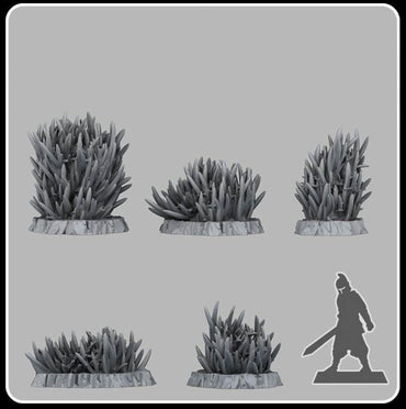 3D Printed Fantastic Plants and Rocks Prickly Tall Grass 28mm - 32mm D&D Wargaming (Online Only)