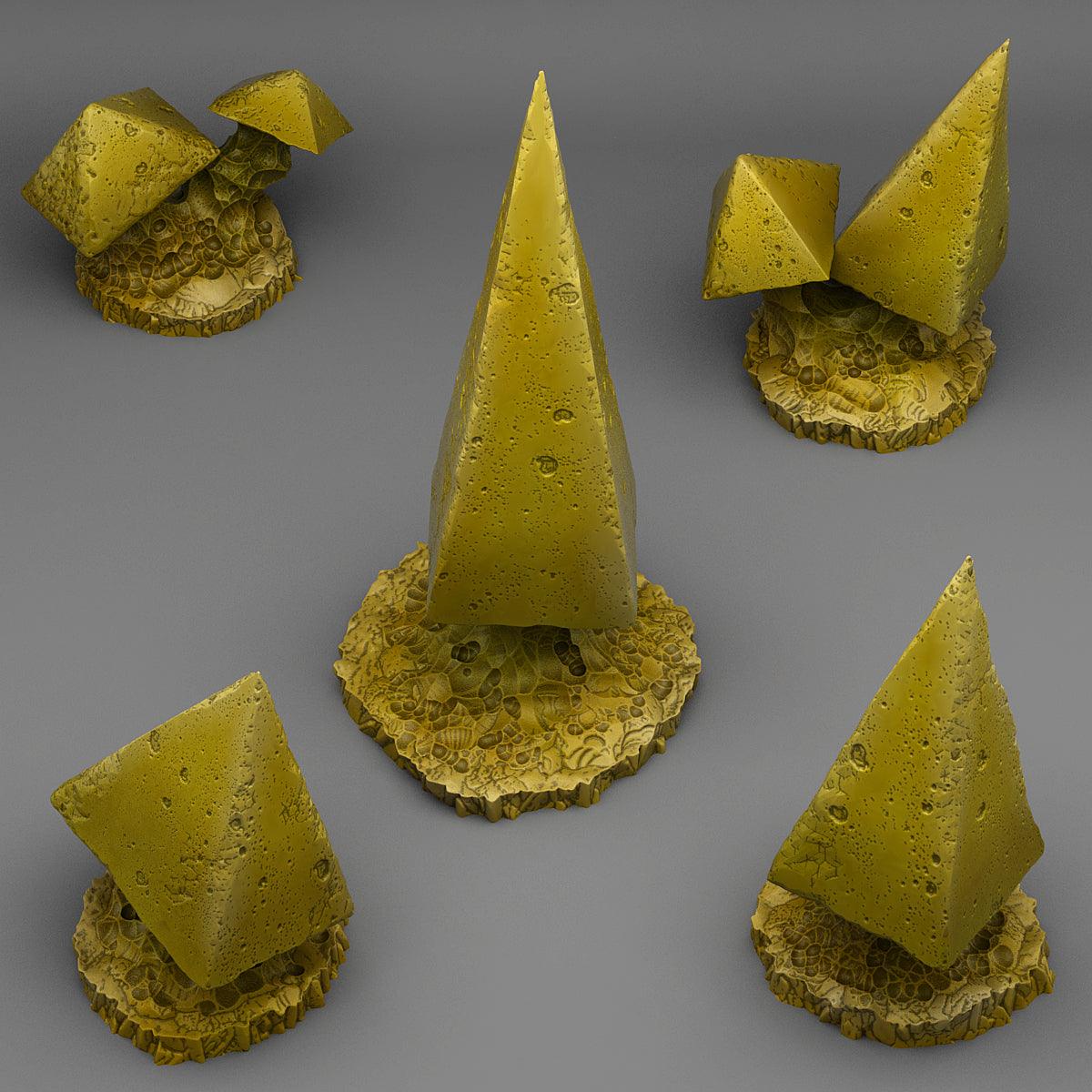 3D Printed Fantastic Plants and Rocks PYRAMID MUSHROOMS 28mm - 32mm D&D Wargaming (Online Only)
