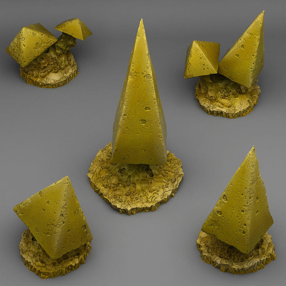3D Printed Fantastic Plants and Rocks PYRAMID MUSHROOMS 28mm - 32mm D&D Wargaming (Online Only)