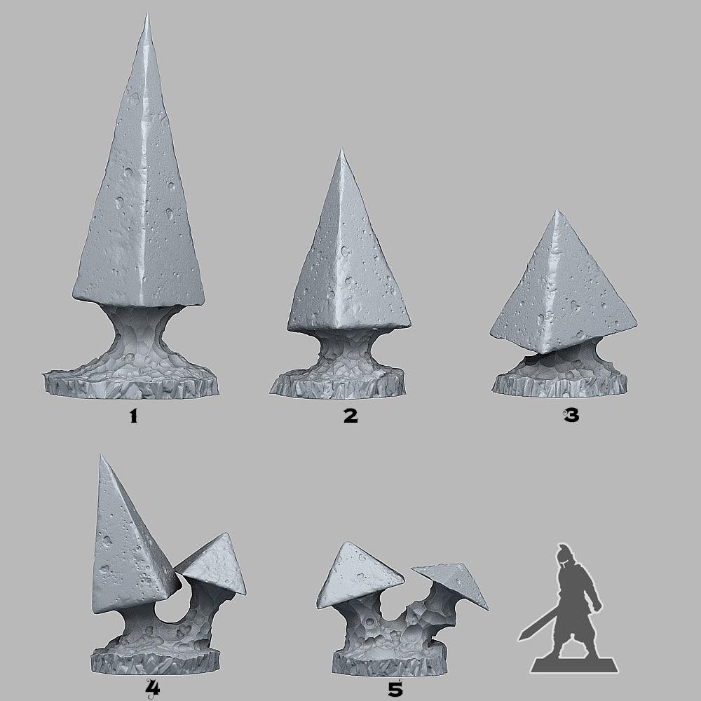 3D Printed Fantastic Plants and Rocks PYRAMID MUSHROOMS 28mm - 32mm D&D Wargaming (Online Only)